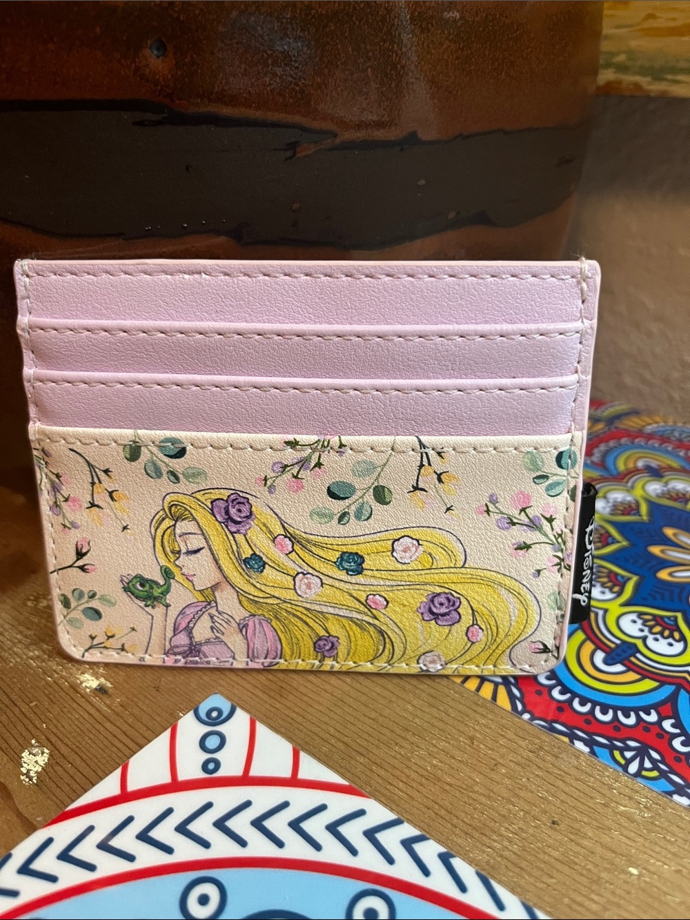 Disney Loungefly Pink Floral Rapunzel Cardholder Wallet